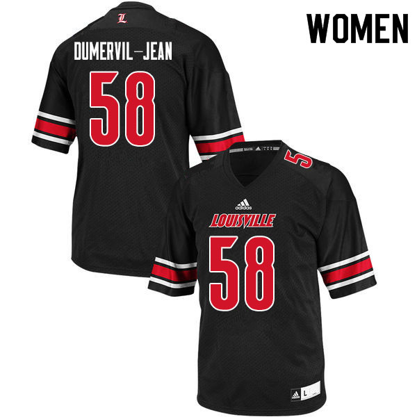 Women #58 Dejmi Dumervil-Jean Louisville Cardinals College Football Jerseys Sale-Black